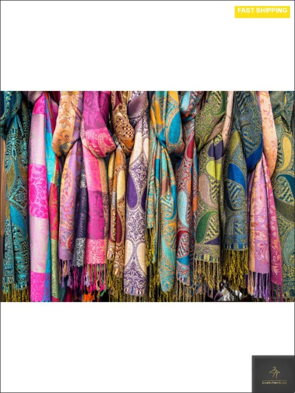 Reversible Paisley Pashmina Wraps & Shawls for Women Viscose Acrylic